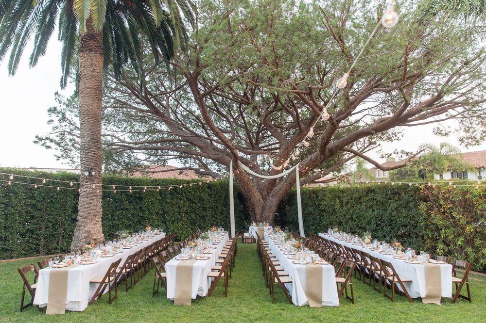 Wedding under a big tree!  Backyard wedding ceremony, Wedding