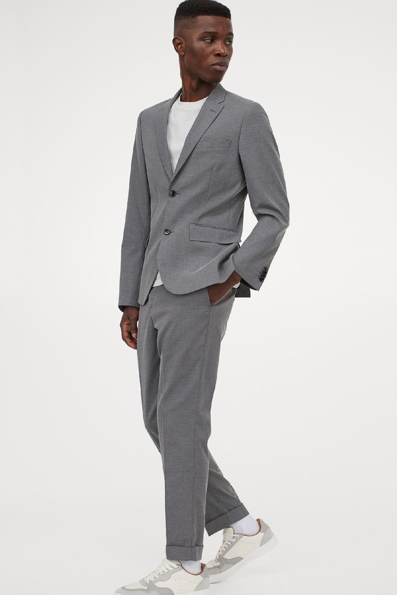 Light gray summer wedding suit