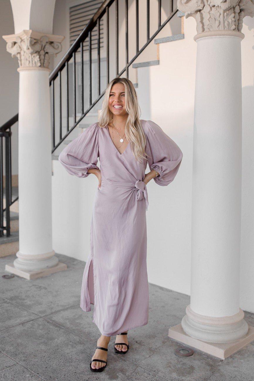 Blush maxi long-sleeve dress