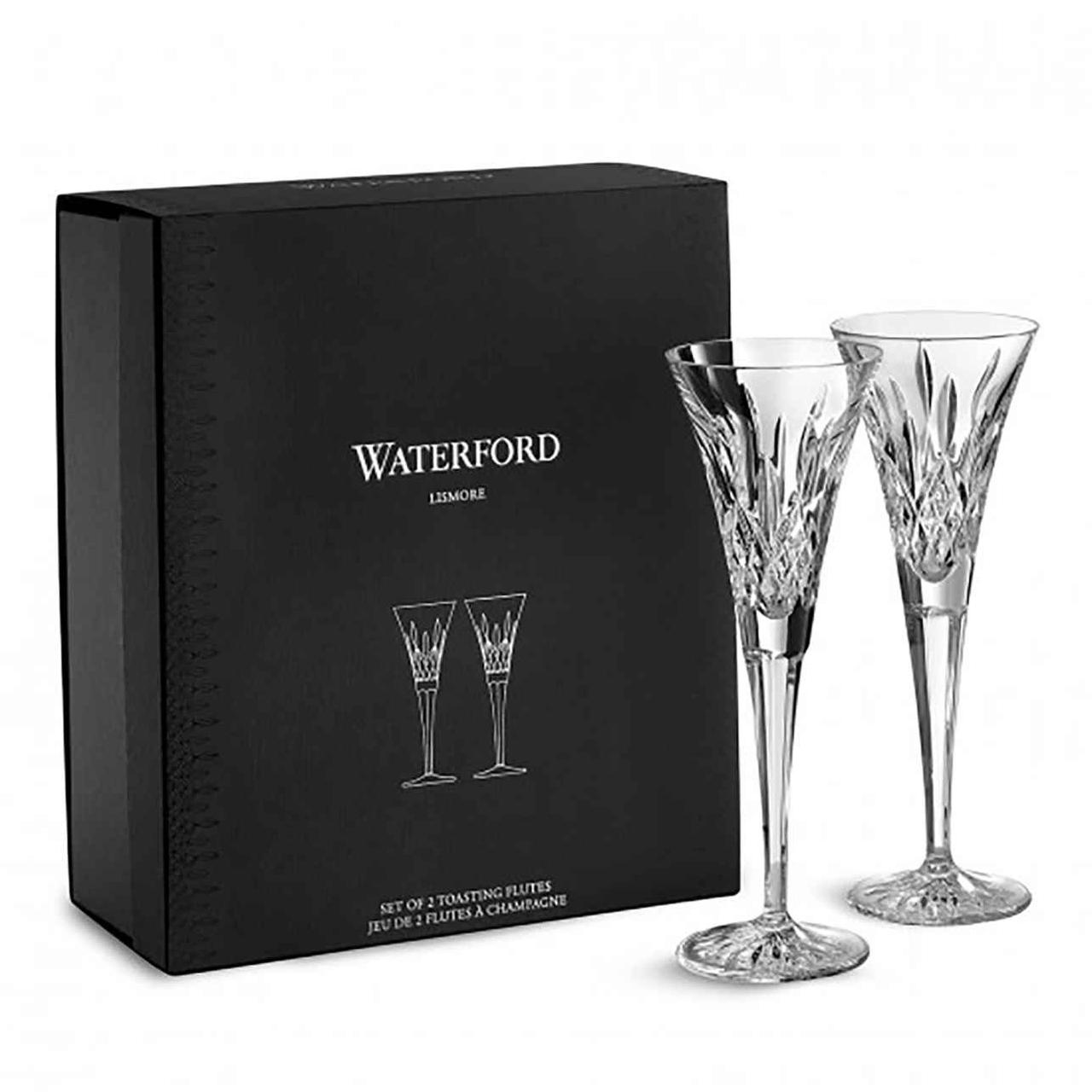 Exquisite Crystal Champagne Flutes Set of 8 Toasting Glasses 