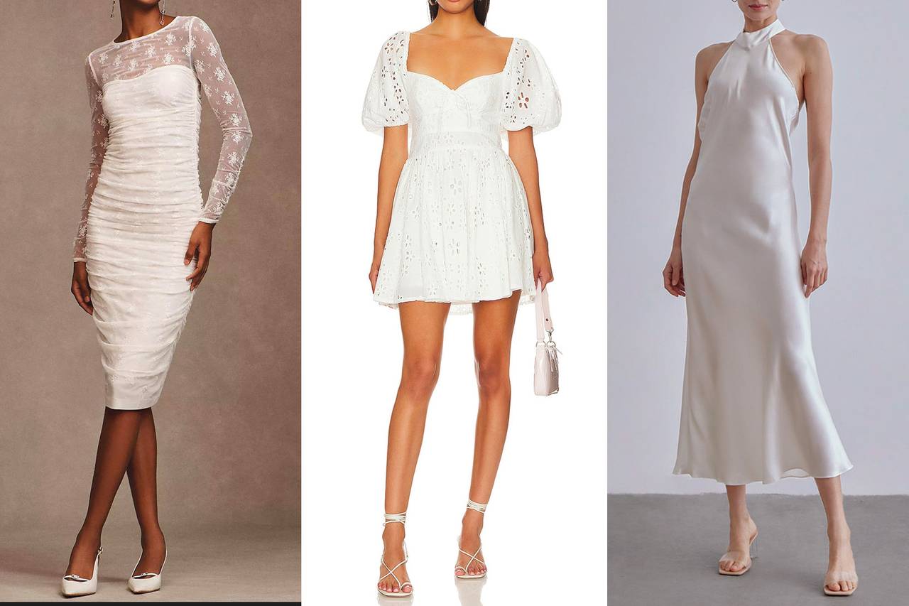 Lovely White Dress - Lace Dress - Short Sleeve Dress - Sheath - Lulus