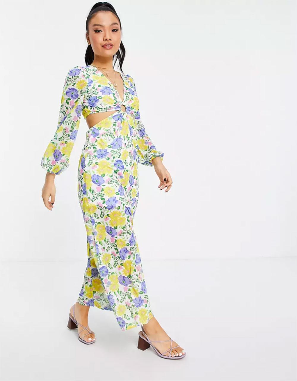 ASOS floral long-sleeve dress