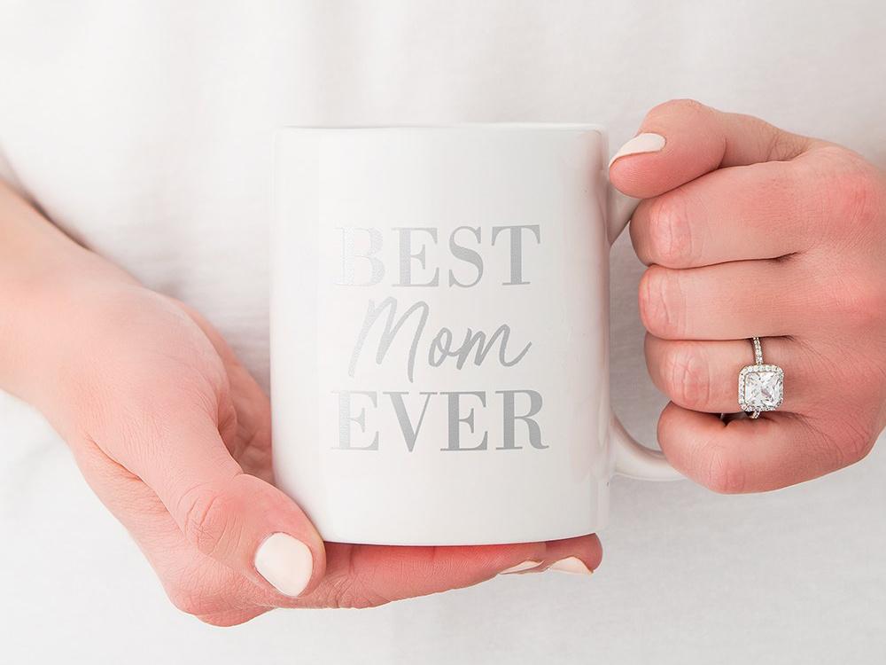 Best Mom Ever Coffee Cup for Mothers Day Cute Gift, Mom Mug Flowers, Pretty  Coffee Mug Mom Desk Accessories for Women, Best Mother Award 