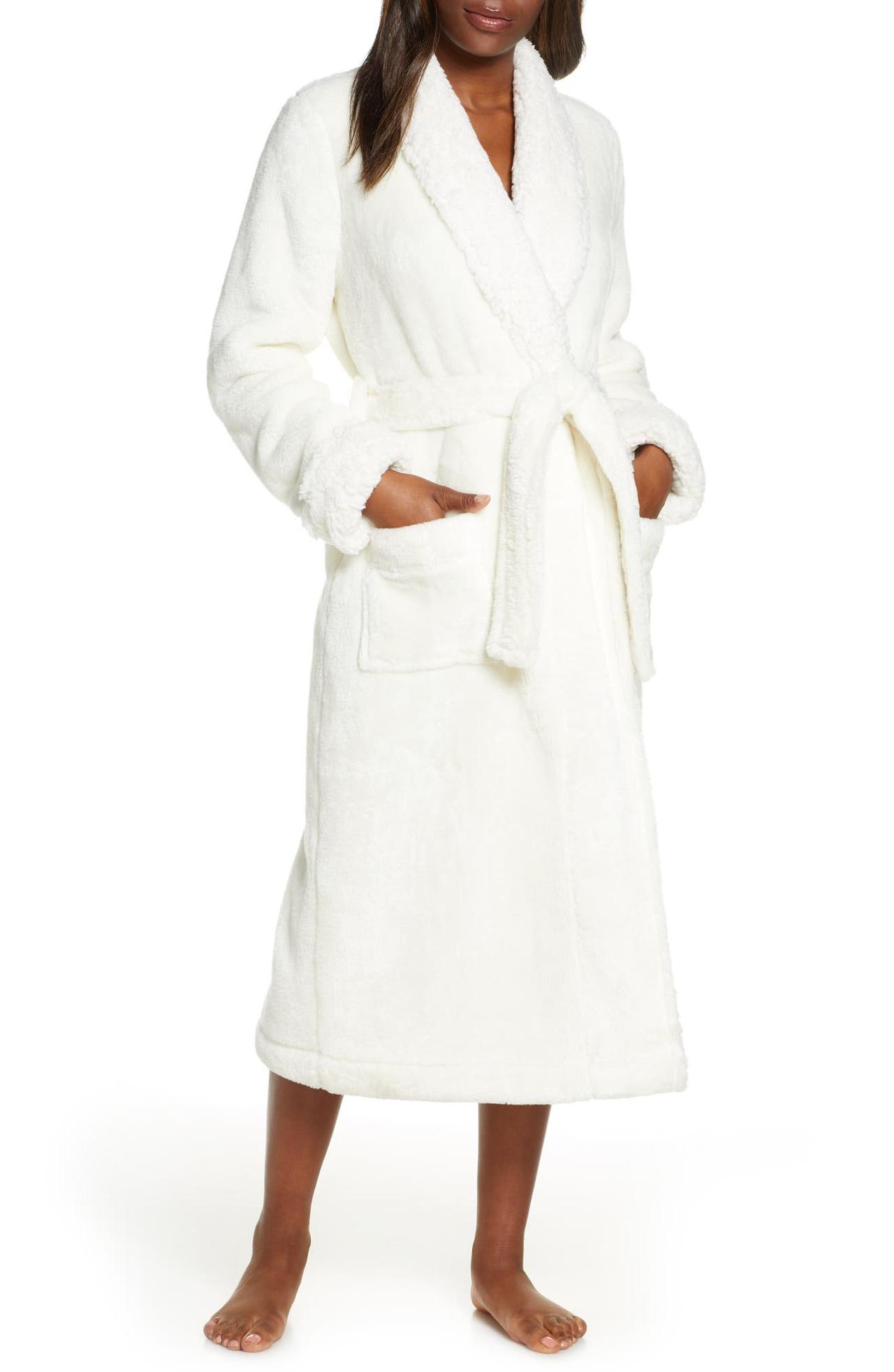 Plush white bridal robe