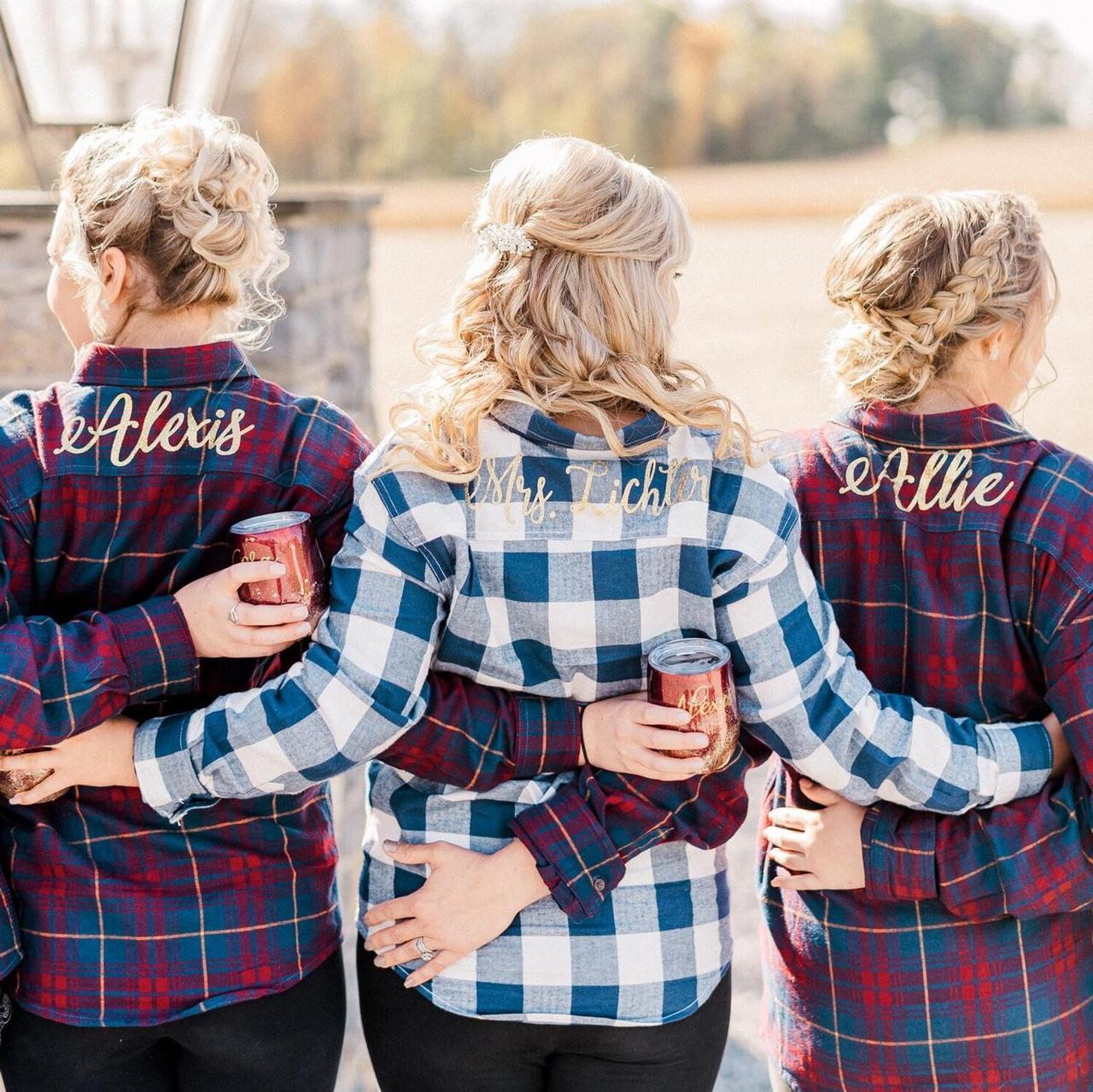 Flannel sales bridesmaid shirts