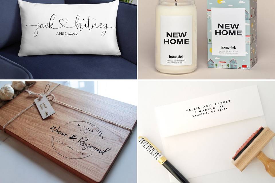 Selection of housewarming gifts for couples