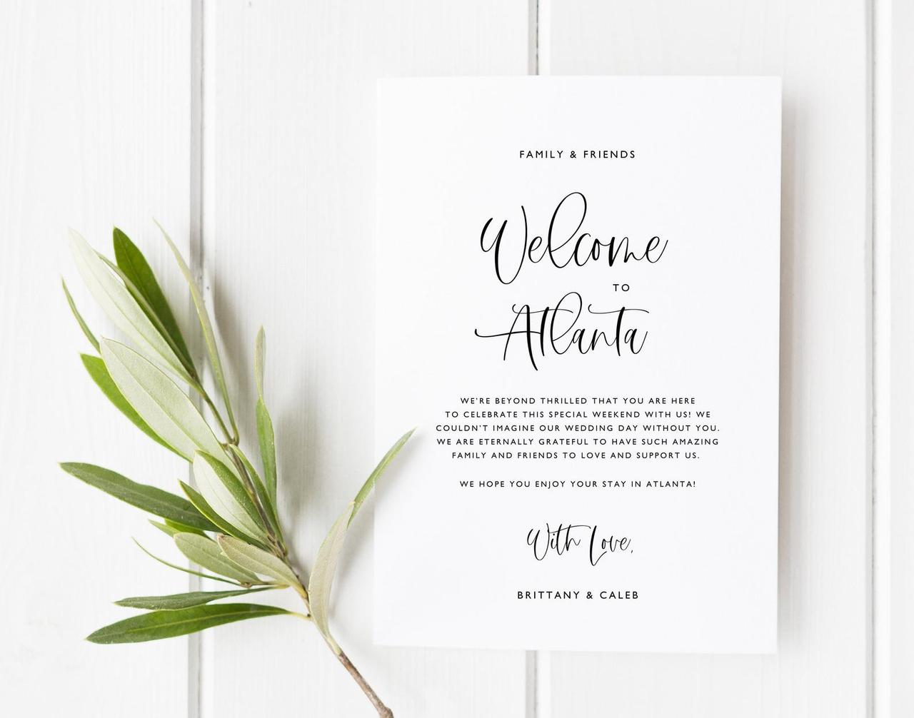 20 Wedding Welcome Bag  Weekend Itinerary Cards