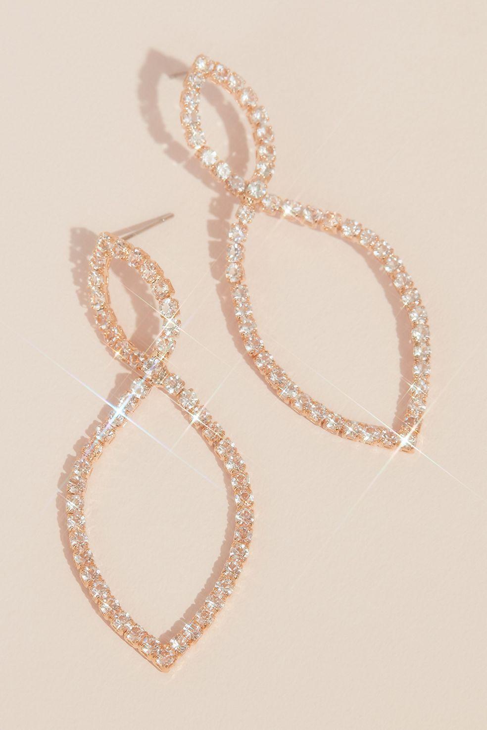 Rose Gold, Dusty Rose, Pink, Crystal Drop Earrings, Crystal Cluster Earrings, Rose Gold Wedding, Bridesmaid Gift, Pierced