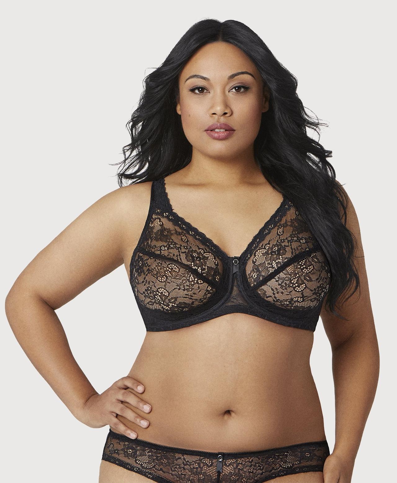 Cacique + Embroidered Mesh Unlined Balconette Bra