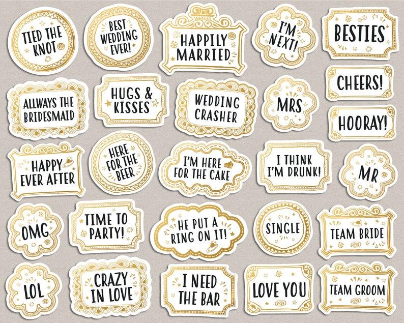 Photo booth wedding props on sale printable