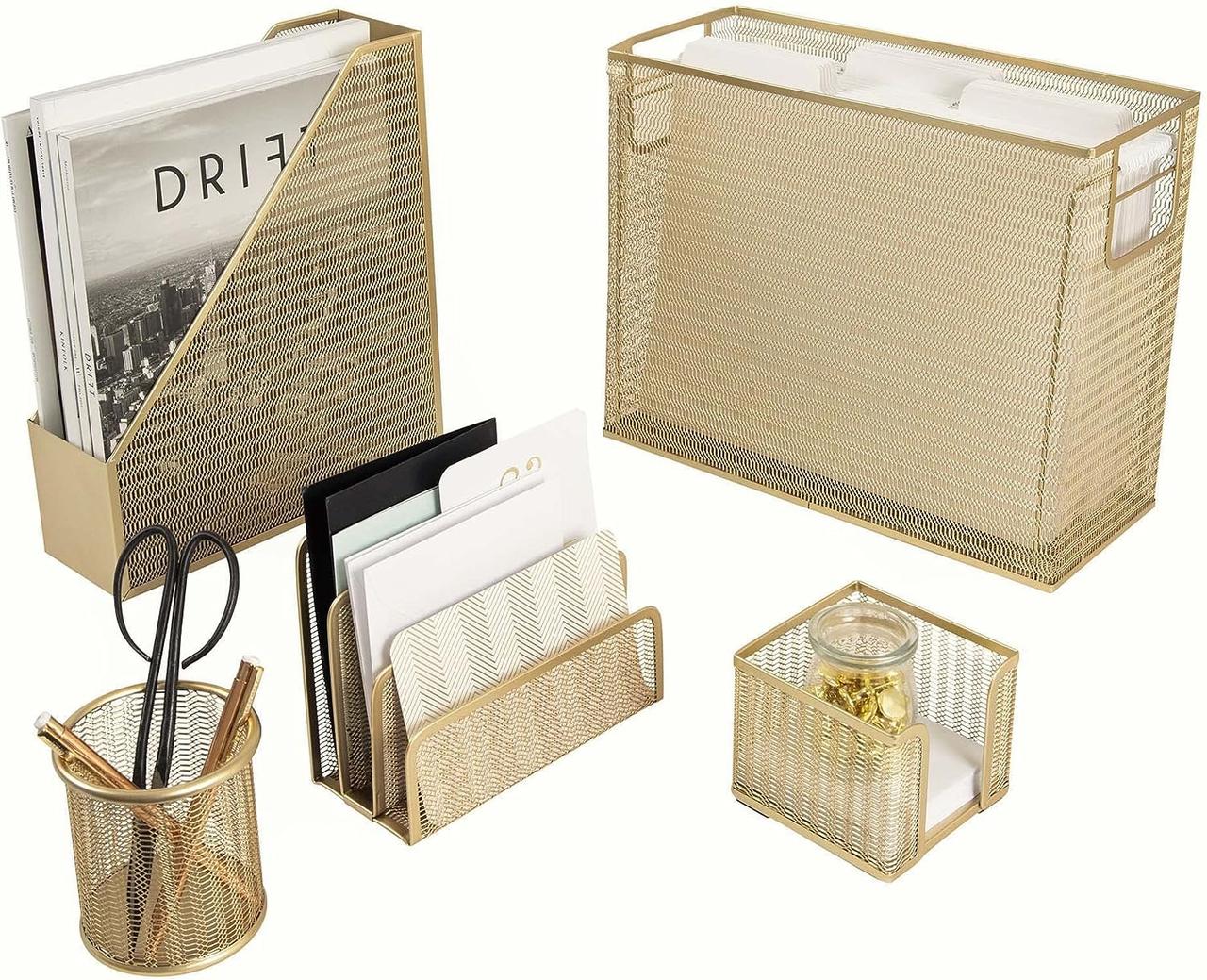 gold desk accessories