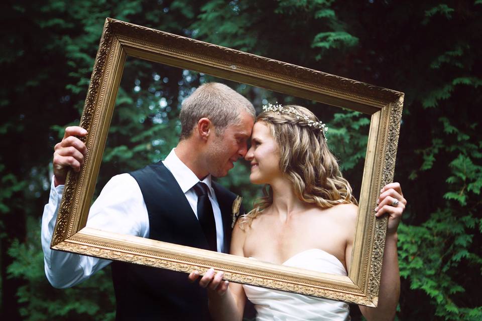 framed wedding photo