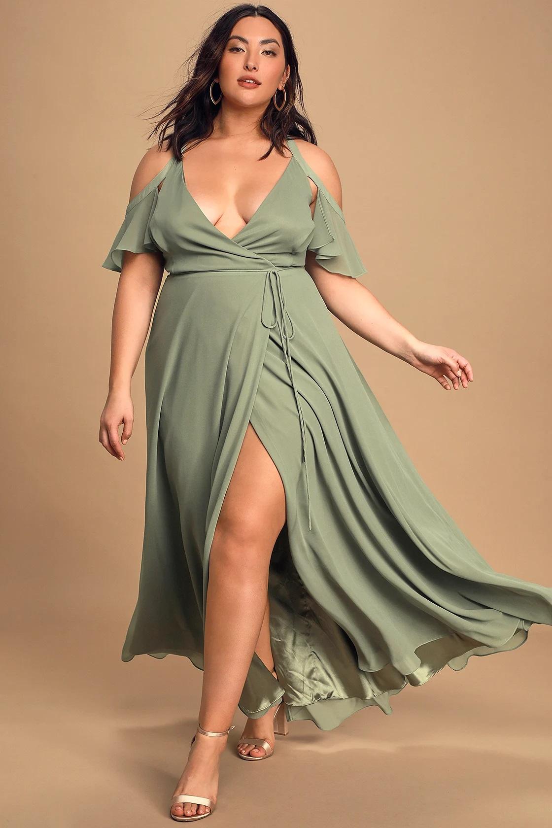 Pastel color gown on sale for plus size