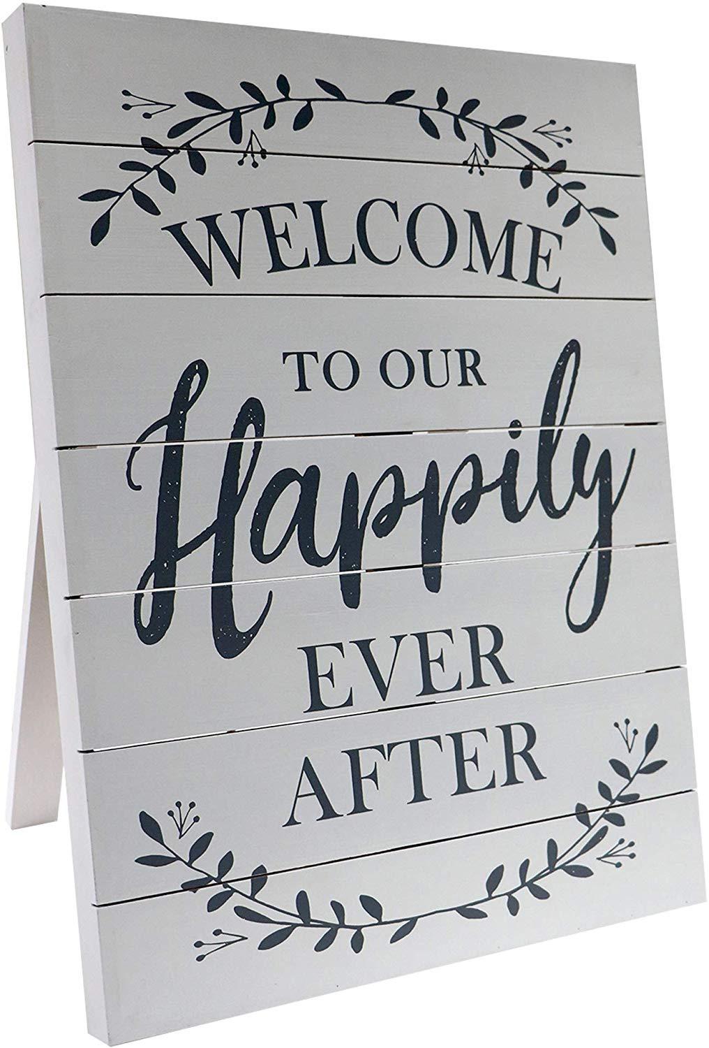 Black & White Lights Chalkboard Effect Welcome To Our Wedding Sign Print 