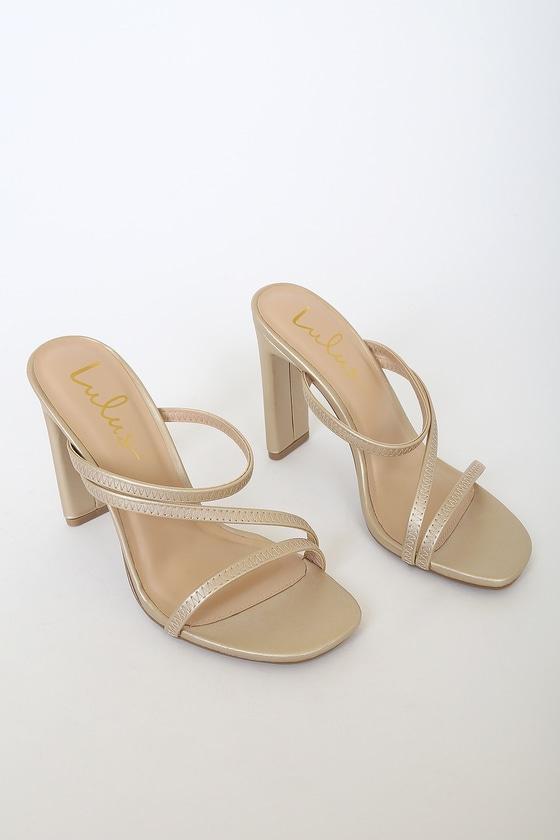 Cute Gold Sandals - High Heel Sandals - Bow Sandals - Lulus