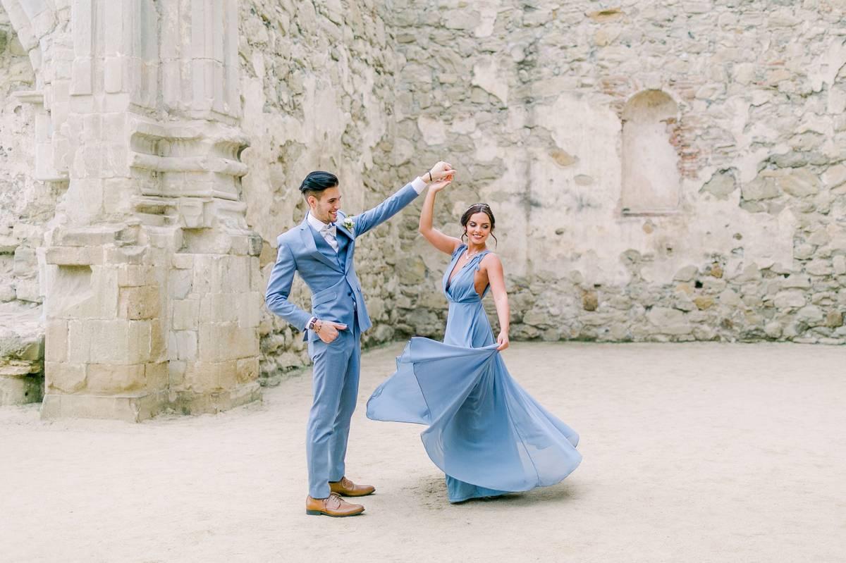 blue wedding dress