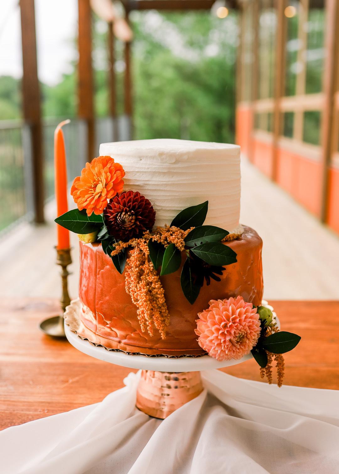 burnt orange wedding cake ideas