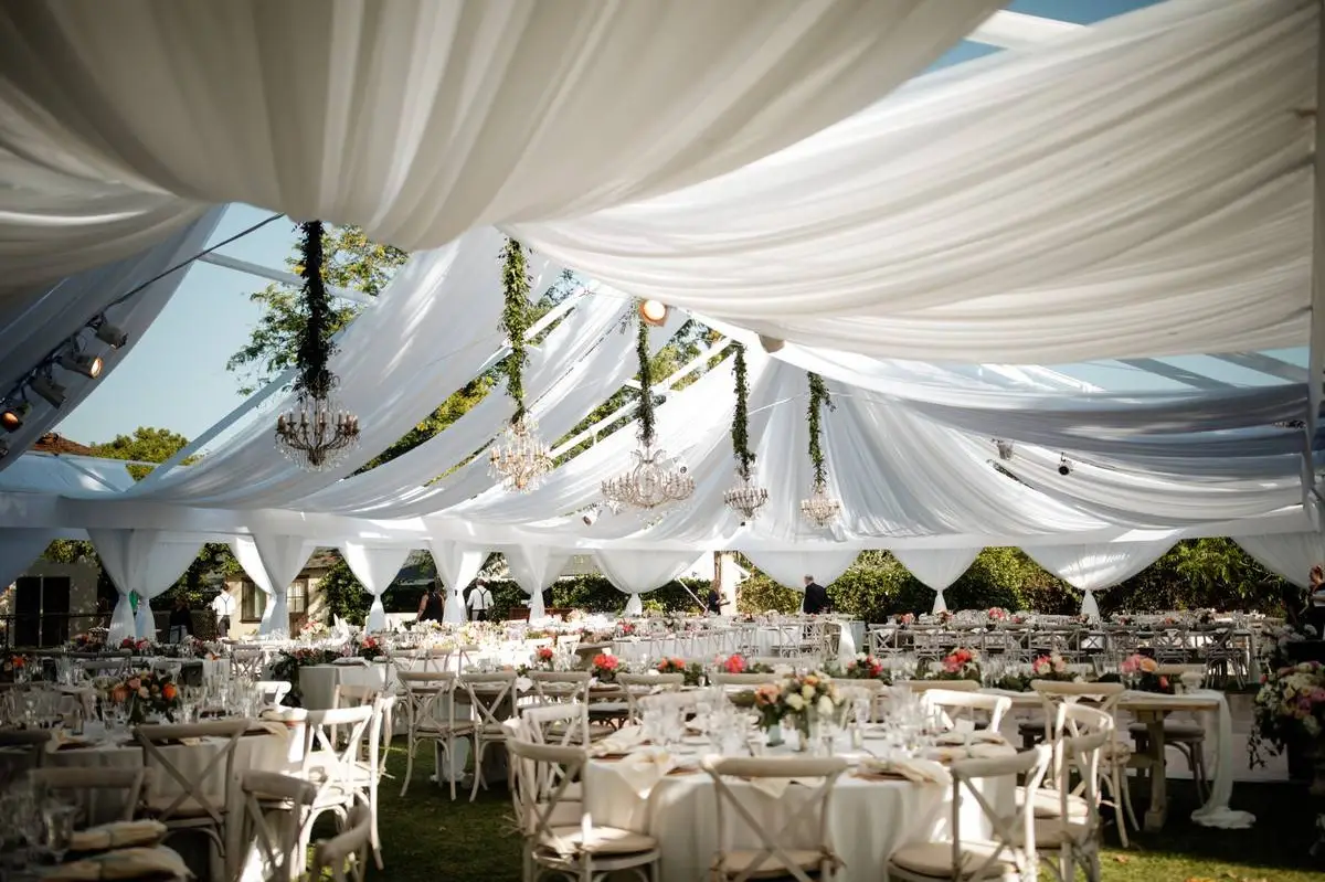 wedding tent ceremony