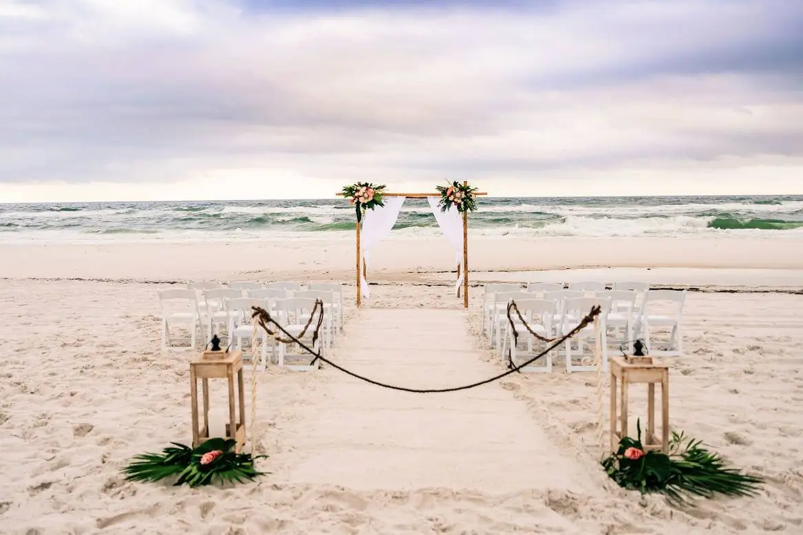 sunset beach wedding