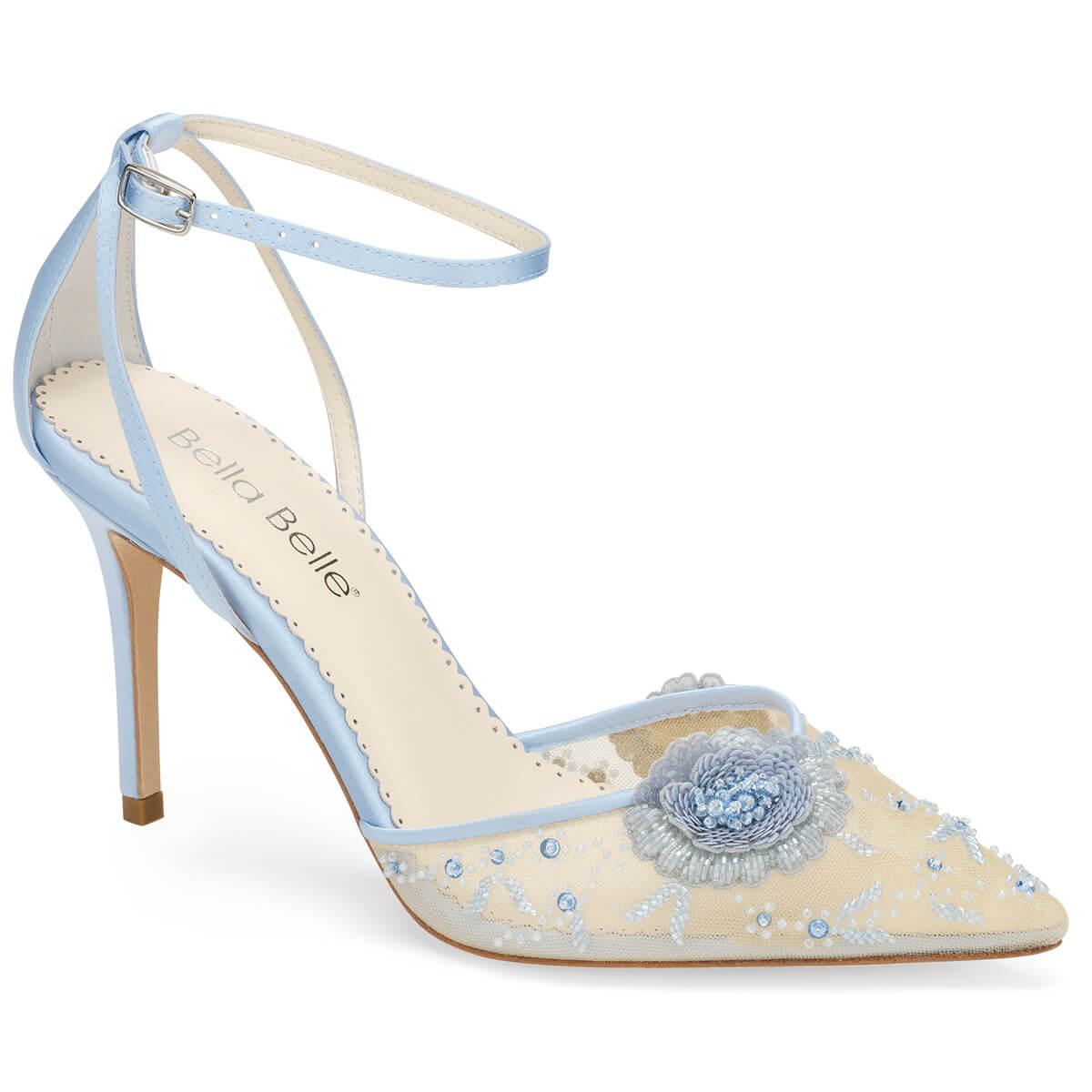 Pale blue bridal online shoes