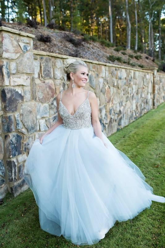 pale blue wedding dress