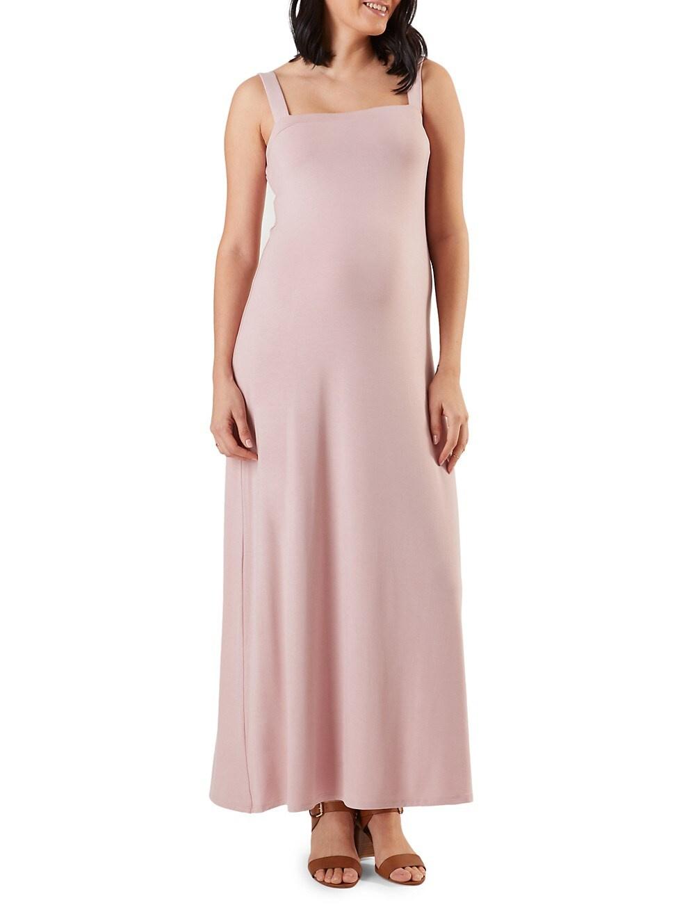Jersey maxi dress in light pink