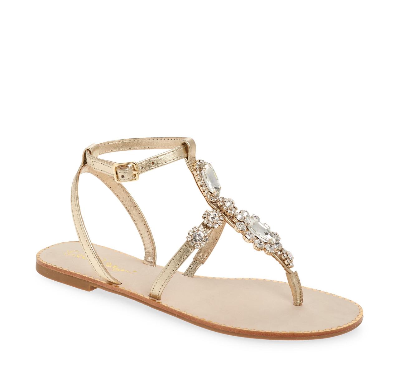 13999 1 flat lilly pulitzer katie sandal gold beach wedding sandals