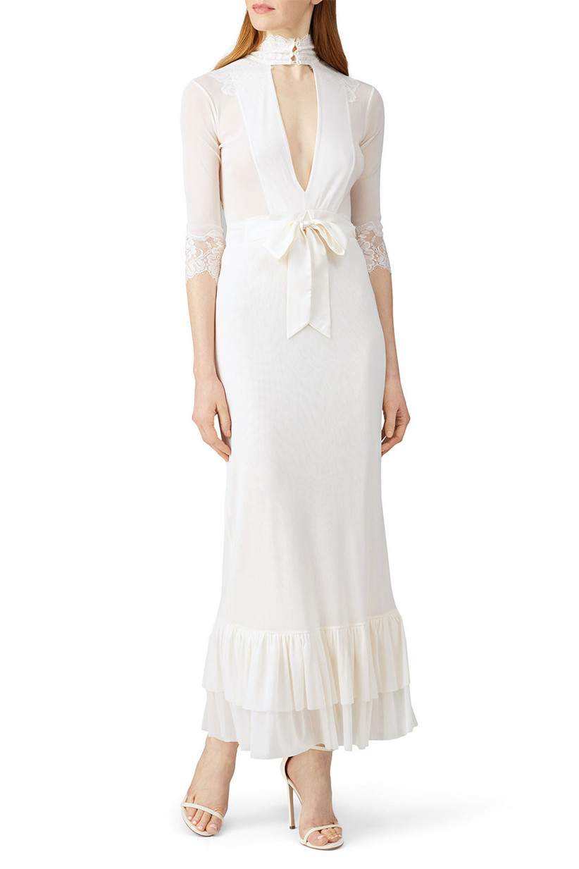 white short dress for civil wedding