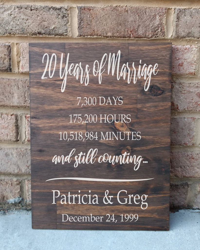 20 years of marriage sign