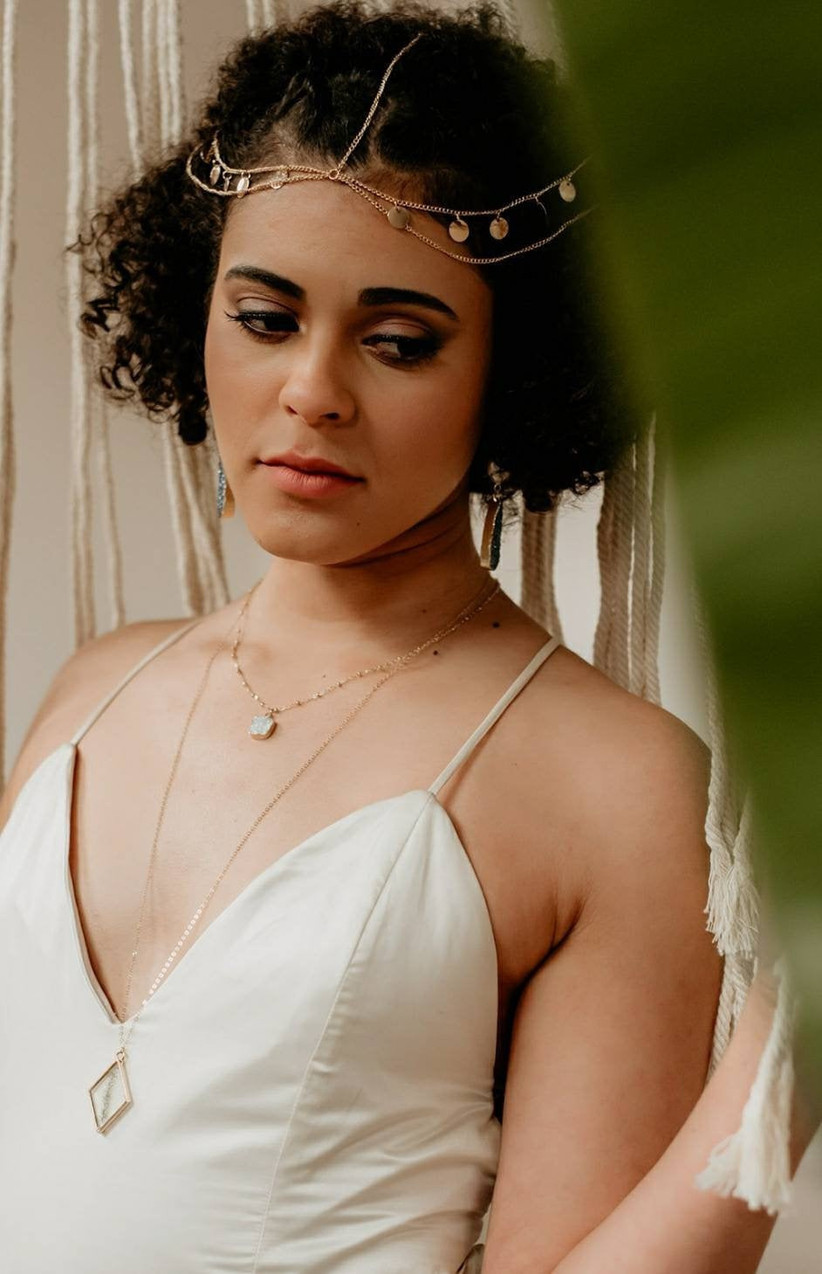 Stunning Crystal Rhinestone Chain Full Head Piece Fascinator Bridal Formal Wear