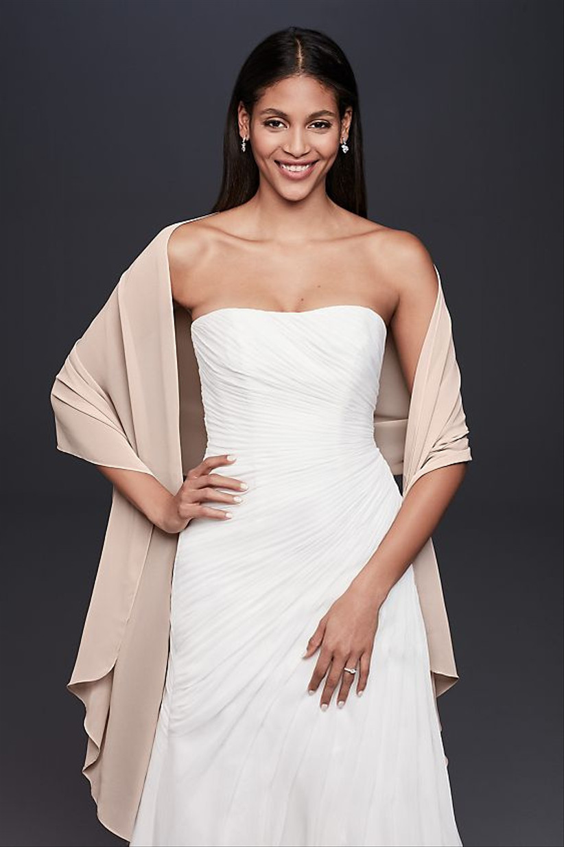 shawl over wedding dress