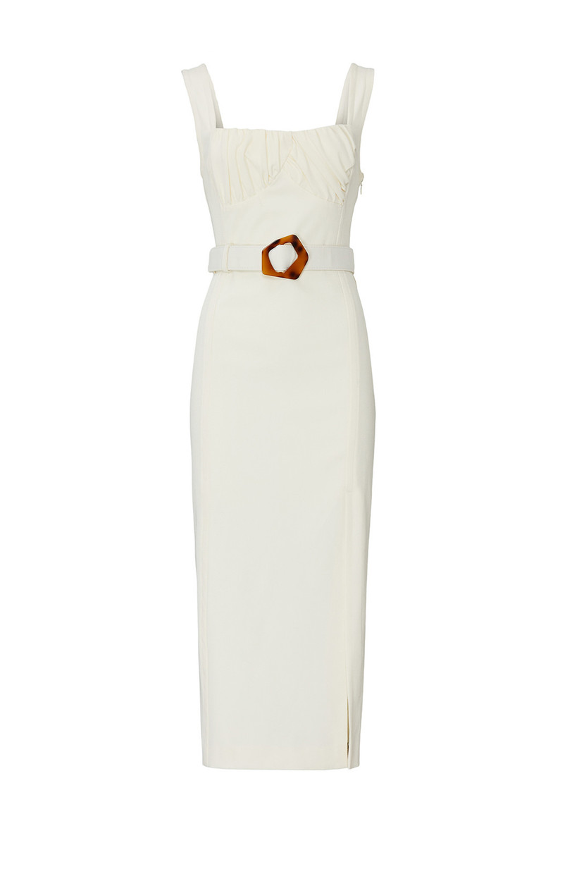 white midi engagement dress