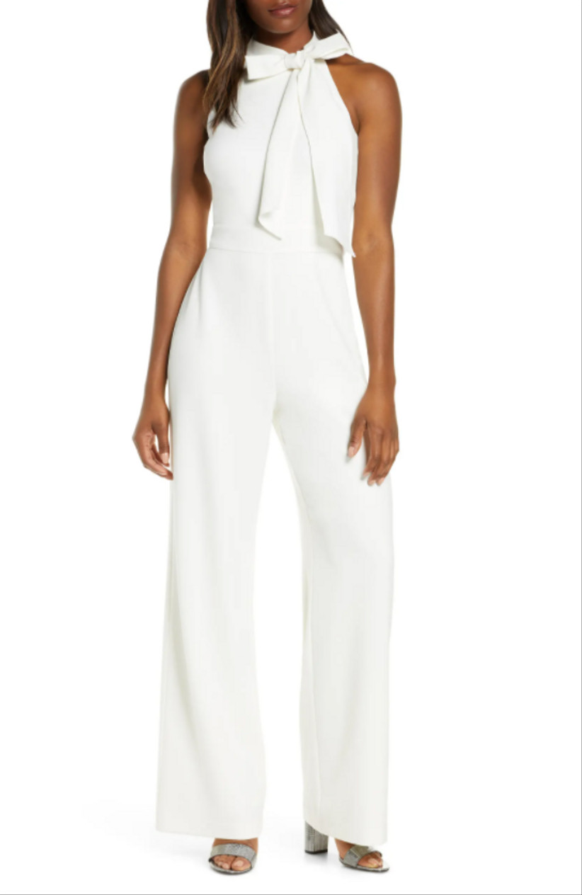 white cocktail jumpsuit