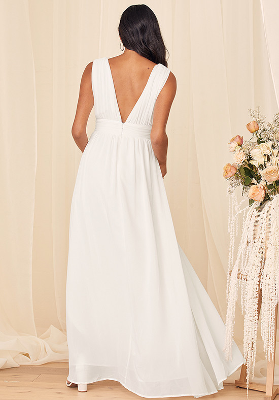 Heavenly Hues White Maxi Dress A-line Wedding Dress by Lulus Bridal ...