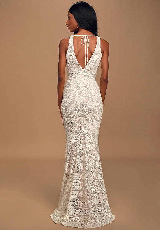 Alianna White Lace Mermaid Maxi Dress Mermaid Wedding Dress By Lulus