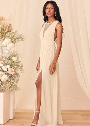 Dreamy Devotion Gardenia Lace Sleeveless Maxi Dress, Lulus Bridesmaid