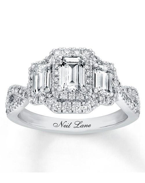 Neil Lane Diamond Engagement Ring 1-1/2 ct tw Diamonds 14K White Gold, Kay Jewelers