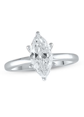 Lab-Created Diamonds by KAY Solitaire Ring 1-1/2 ct tw Marquise-cut 14K White Gold, Kay Jewelers
