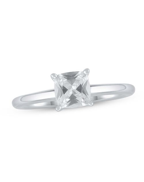 Lab-Created Diamonds by KAY Solitaire Ring 1 ct tw Cushion-cut 14K White Gold, Kay Jewelers