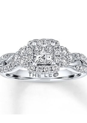 THE LEO Diamond Engagement Ring 1-1/8 ct tw Princess & Round-cut 14K White Gold, Kay Jewelers