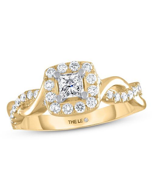 THE LEO Diamond Engagement Ring 3/4 ct tw Princess & Round-cut 14K Yellow Gold, Kay Jewelers