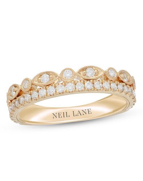 Neil Lane Diamond Anniversary Ring 1/2 ct tw Round-Cut 14K Yellow Gold, Kay Jewelers
