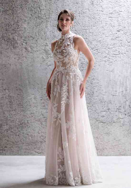 Couture Lace Wedding Dress with High Neckline