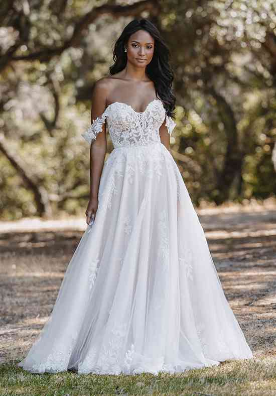 Allure Bridals Wedding Gown, style: 9317 English Net, Ivory/Pink | eBay