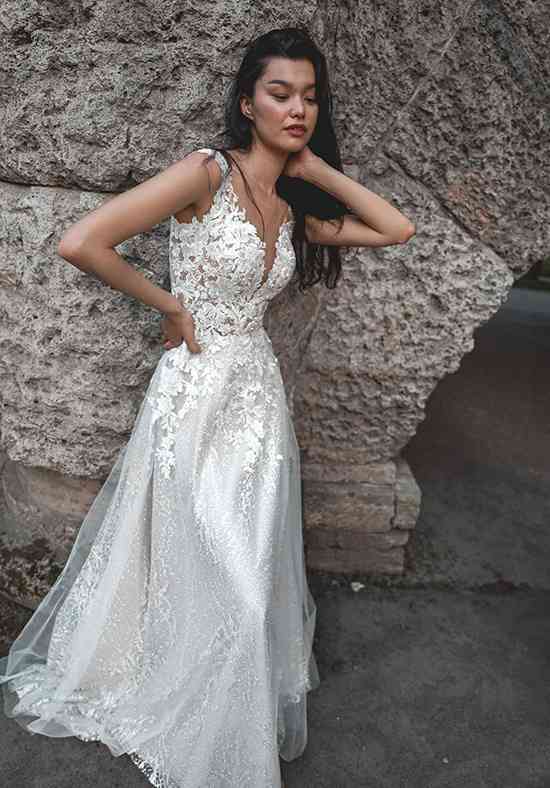 Light Ivory Lace Wedding Dress Enn A-line Wedding Dress by Olivia