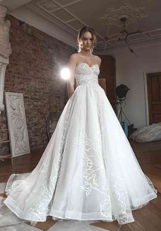 Floral Lace Wedding Dress Blum A-line Wedding Dress by Olivia