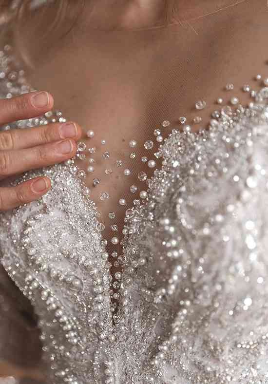 Royal Lace Off-The-Shoulder Sparkly Wedding Dress Meryem Ball Gown Wedding  Dress by Olivia Bottega 