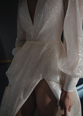 Sparkly Wedding Dress Ella With High Leg Slit, Olivia Bottega