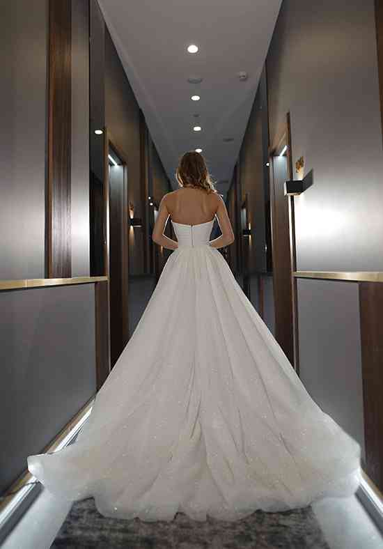 Modern Luxe Strapless Ballgown Wedding Dress with Leg Slit