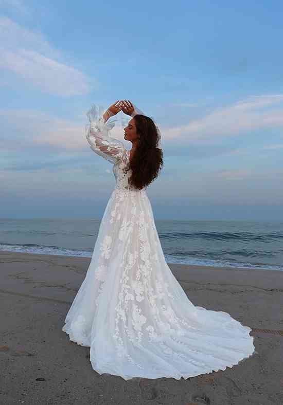 off the shoulder wedding dress with lace sleeves Fitted Off Shoulder Bridal Gown by Mary's Bridal MB4009 20 / Ivory main image 0